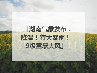 湖南气象发布：降温！特大暴雨！9级雷暴大风